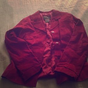 100% pink leather suede blazer, size small